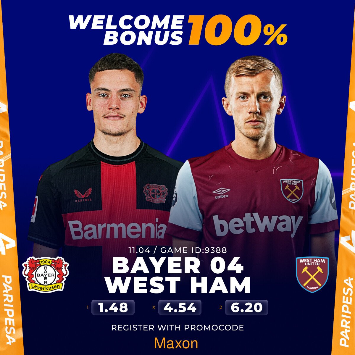 Leo ni Europa League Wirtz against Ward-Prowse😁 Leverkusen vs Westham tonight ♦️Offers •Boosted odd in all games • Tax free on stake or winnings •Fast payouts and deposits ♦️Deposit as low as 70 KES♦️ How to register Link: bit.ly/3QIlmmG promocode: MAXON (Sigor)