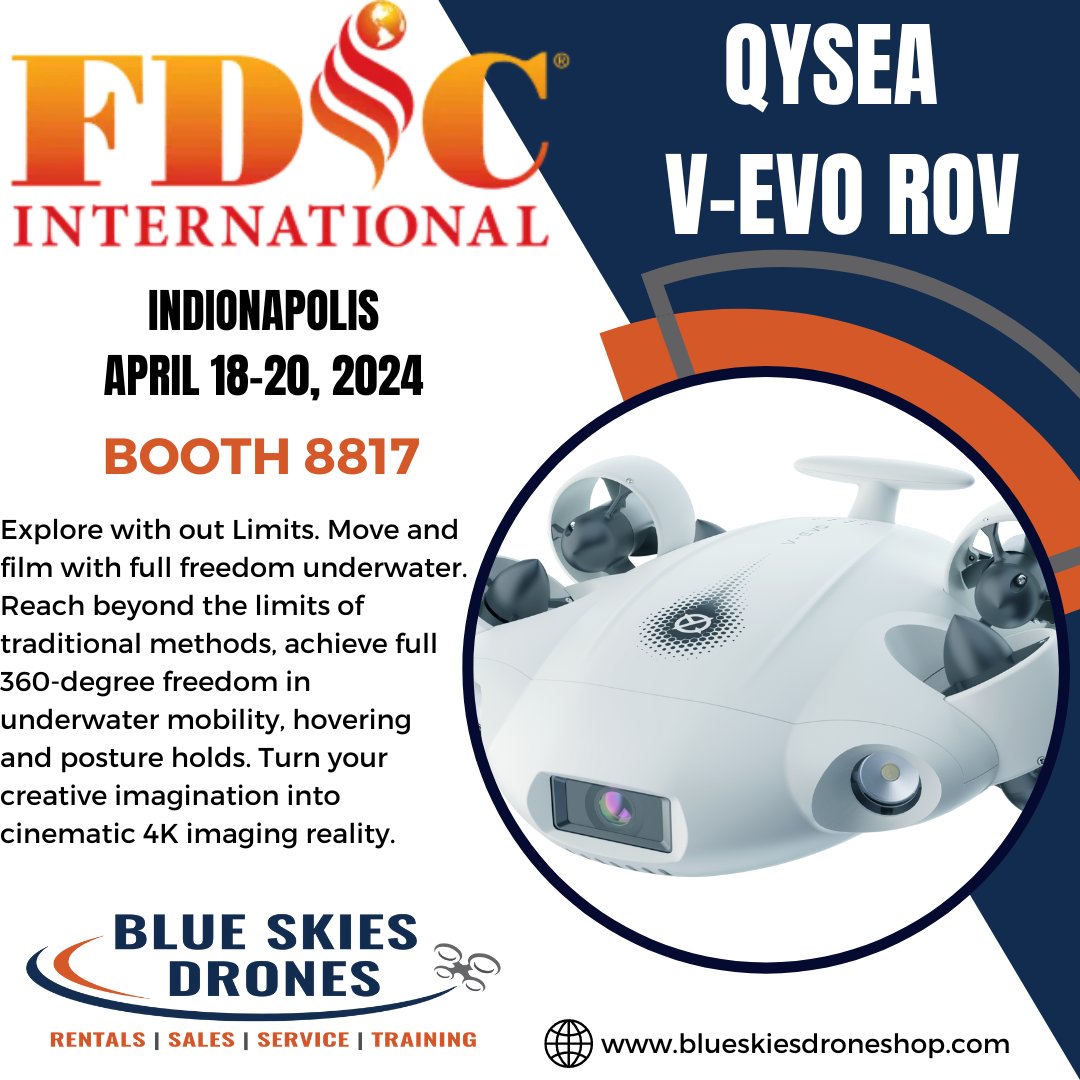 BlueSkiesDrones's tweet image. ROVs save time and give rescuers new capabilities. Stop by our booth next week in Lucas Oil Stadium at #FDIC2024 - #8817  #dronesatwork