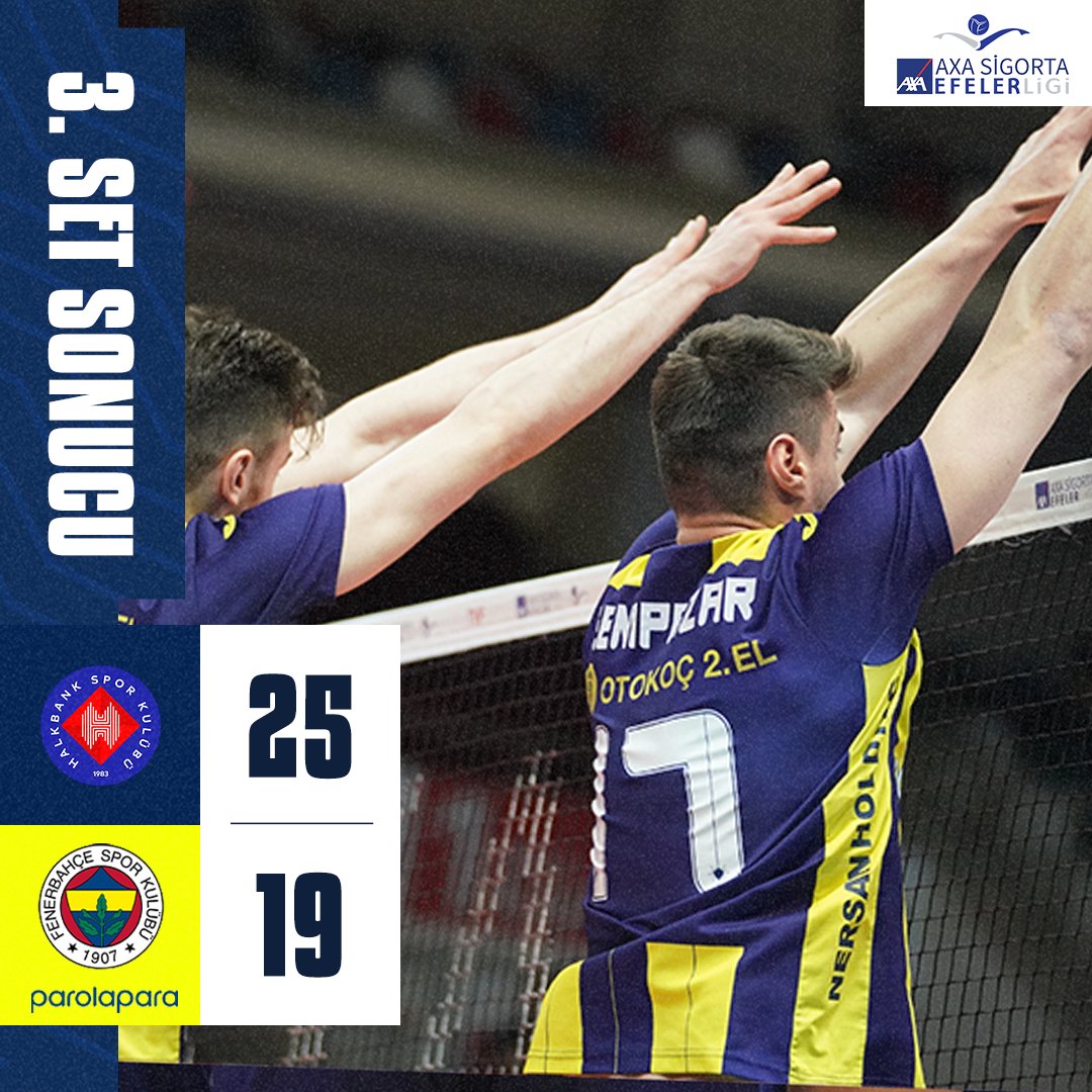 Üçüncü set sonucu: Halkbank 25-19 Fenerbahçe Parolapara