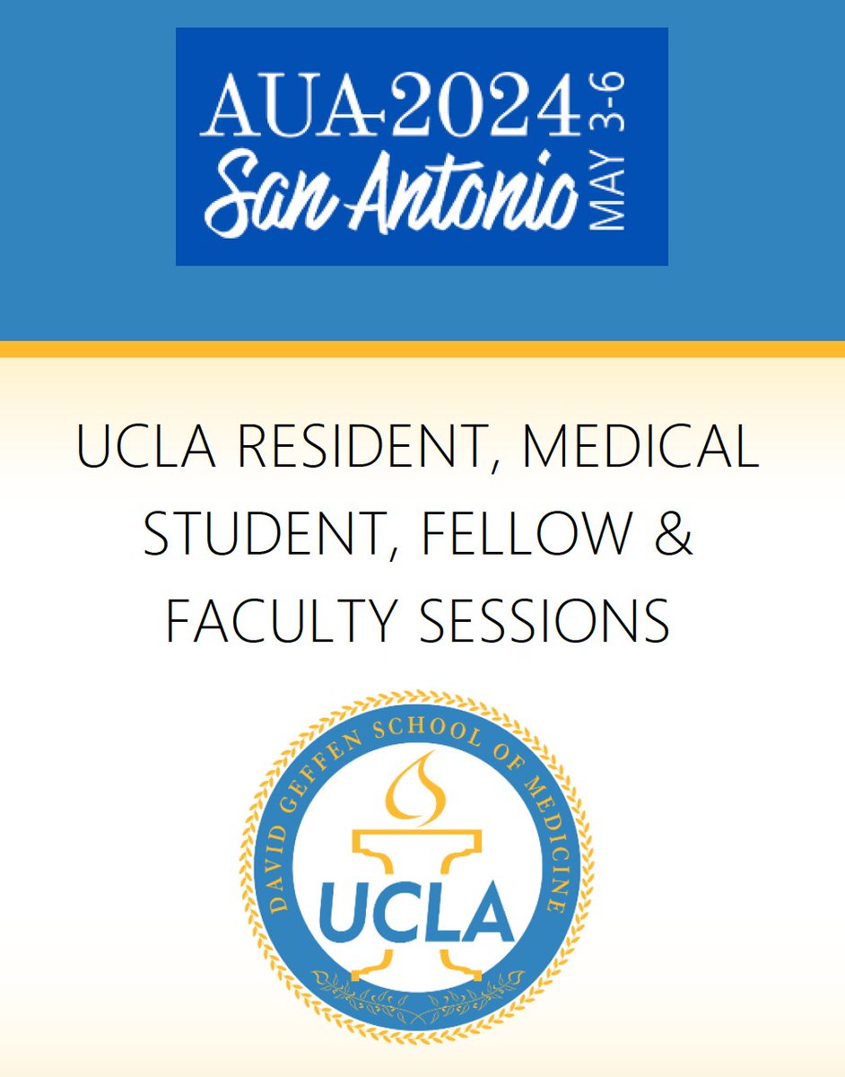 🚨Coming to #AUA24 🚨 🎙️@UclaUrology @dgsomucla medical students, trainees, & faculty are participating in over >70 presentations at the meeting next month🎙️ 💪💪💪💪💪💪👏👏👏👏👏 👉Link to the list: tinyurl.com/4h3eecr3 @AmerUrological @UCLAHealth @UCLAnewsroom @UCLAJCCC