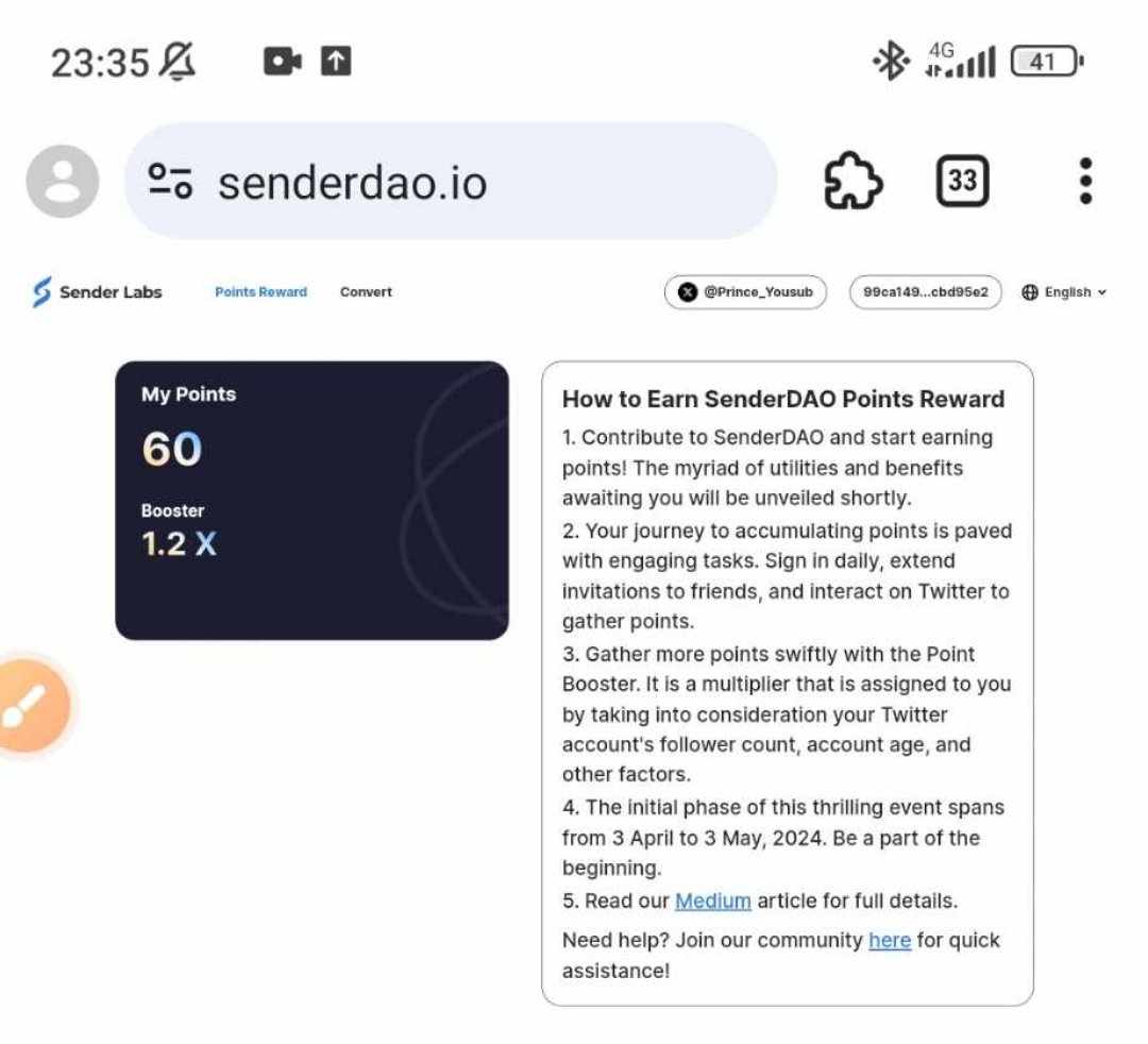 I have Earned 1000+ Points From Just 1 Valid Post 🤑 
@SenderLabs

You can Also Earn Points And This Points Will Be Convert In Token➡️👀

Join link  : 

senderdao.io/?invite=lBKiZI…

🌸 Do Like = 5 Point
🌸 Coment = 10 Point
🌸 Retweet = 20 Point
🌸 Repost On Post = 20 Point