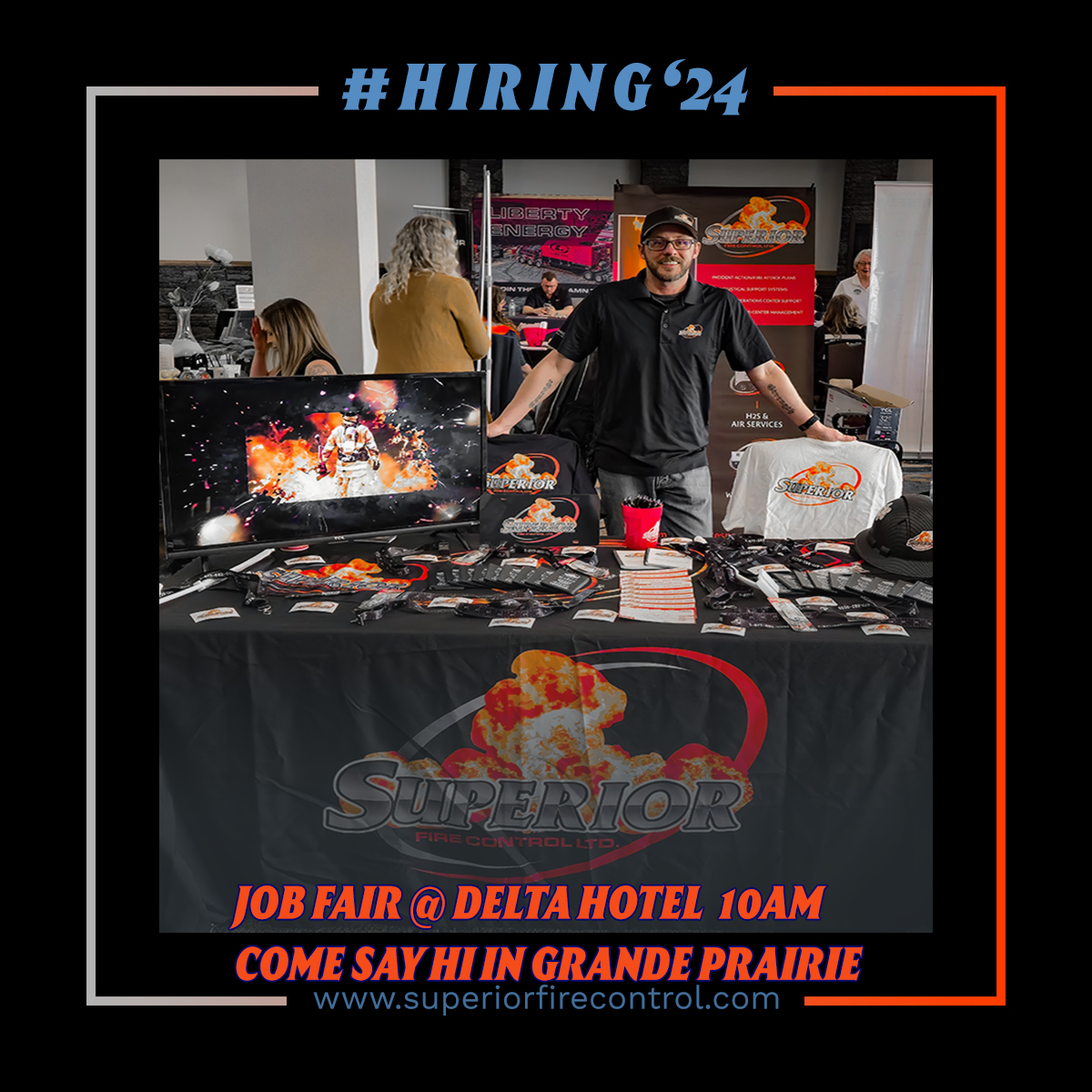 Join us today at the @Lifemark Grande Prairie 2024 Spring Job Fair!

Today at the Delta Marriot Hotel (west end) starting at 10am.

#jobfair #lifemark #superiorfire #gpab #albertaenergy #canadaoilandgas