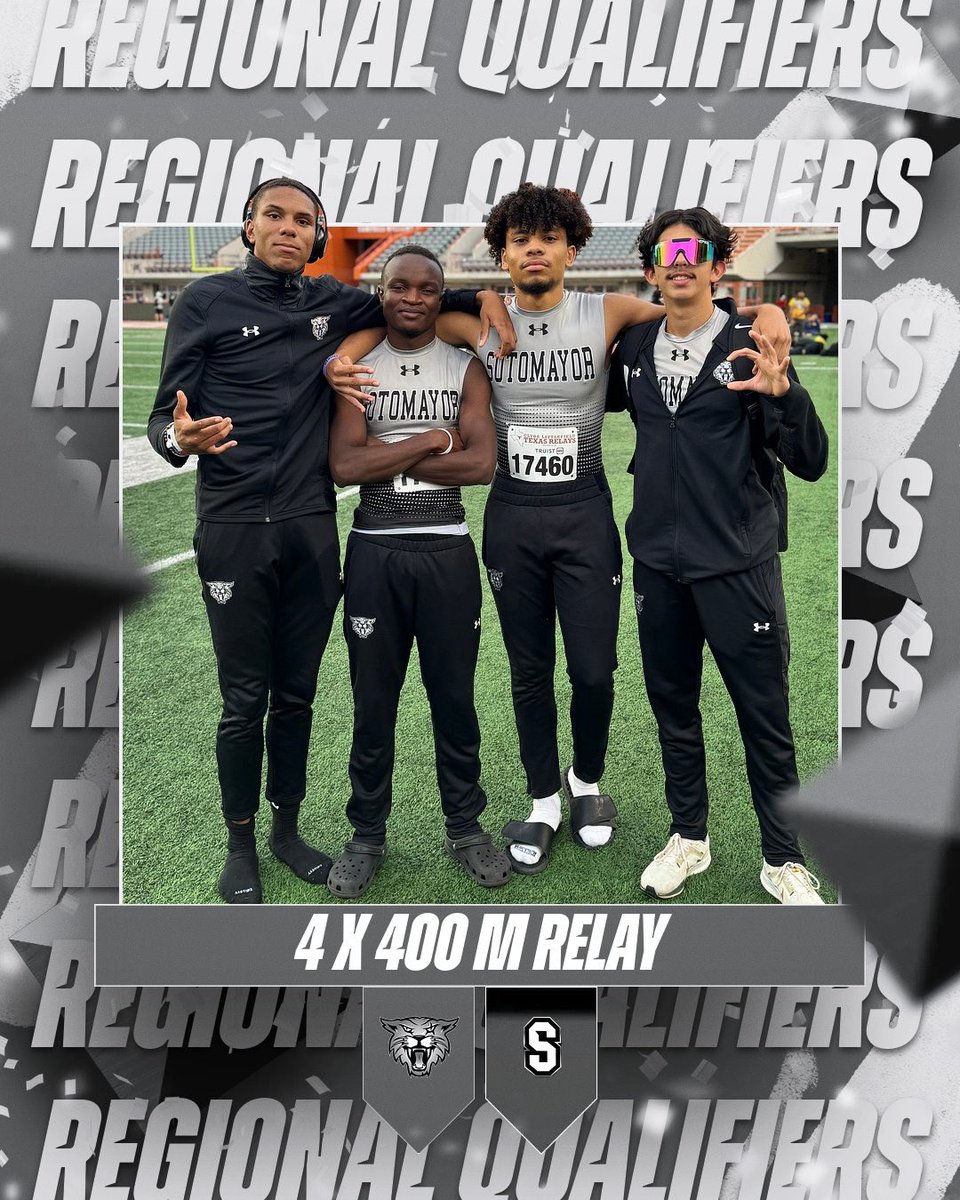 🏅REGIONAL QUALIFIERS🏅 Congratulations to Elijah Hernandez, Boaz Nyandega, Bryce Lloyd, and Aiden White on advancing to the Regional Meet in the 4x400 M Relay🐾 @NISDSotomayor @WildcatsDen_SA