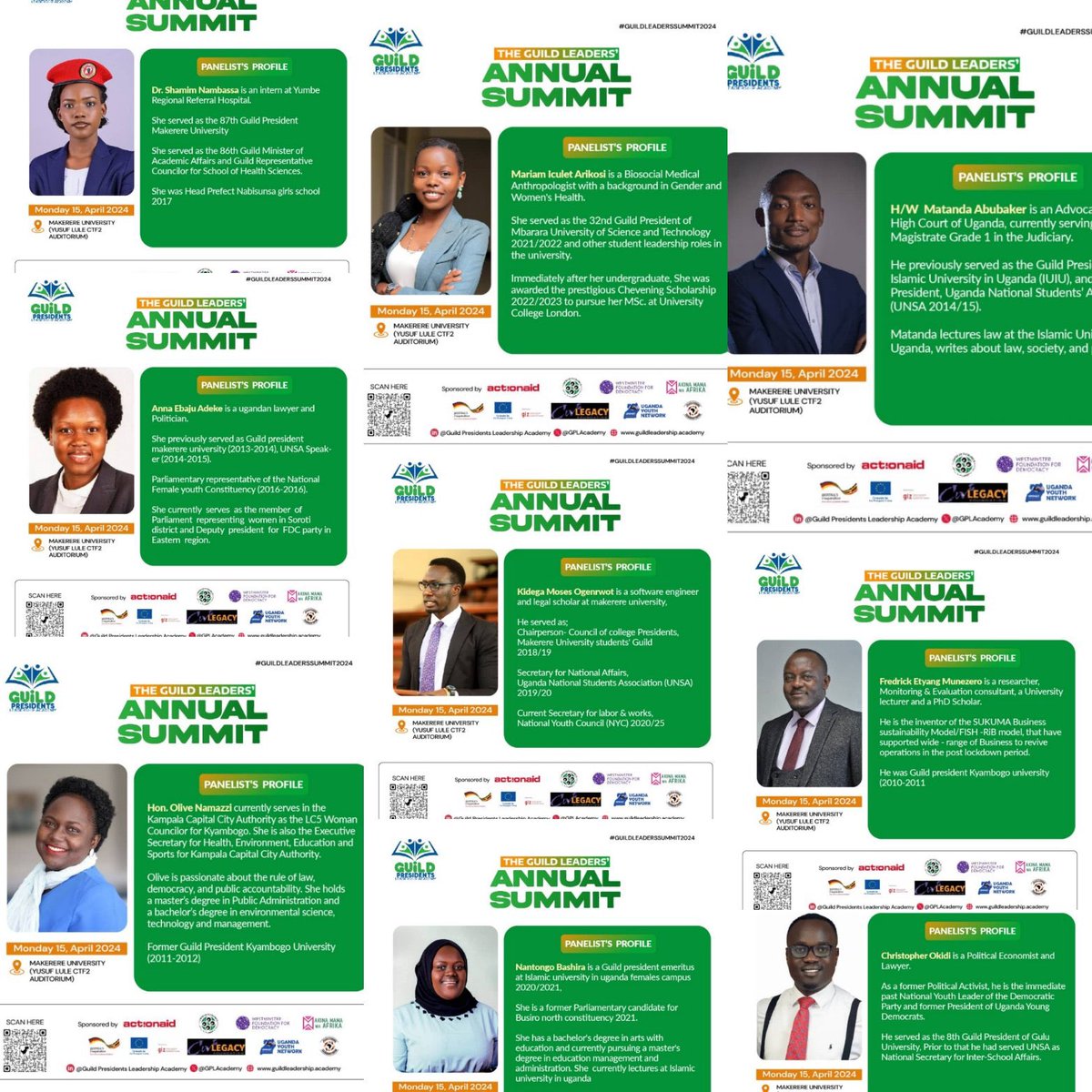 3 days to the #GuildLeadersSummit2024 that is to happen on 15th, April this very year. All these great men and women are part of the panelists who will be airing out their views on different topics. Come join us. @iculetarikosi_m @ShamimNambassa @GPLAcademy