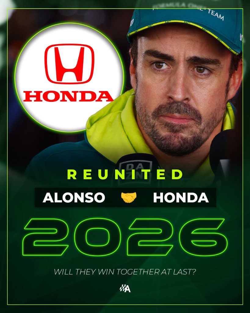 2026 will see Fernando Alonso and Honda reunited in #F1 once more, just over ten years after his infamous 'GP2 engine!' radio message at Suzuka in 2015 👀 Will they taste success together at last? 🤔