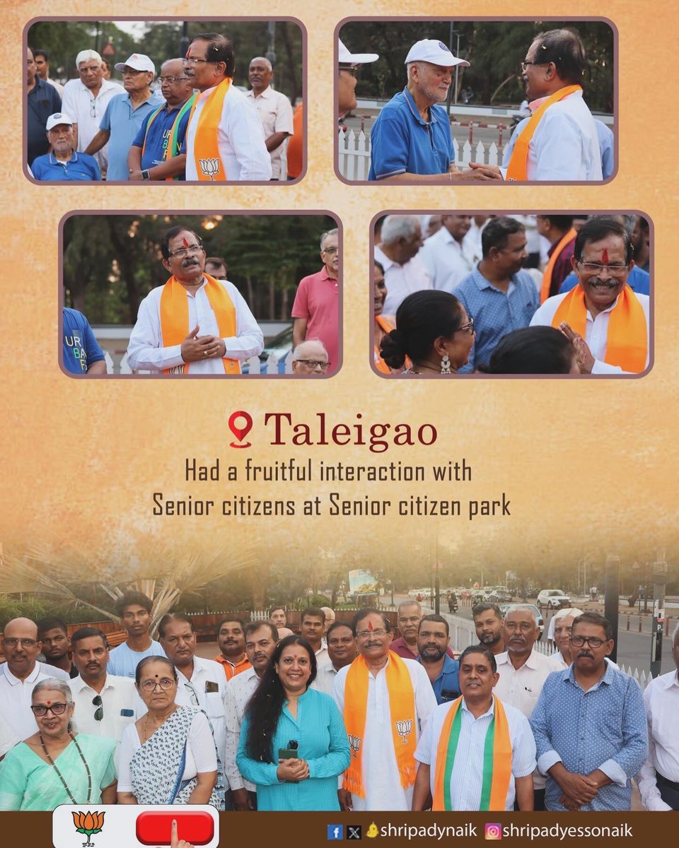 Had a fruitful interaction with Senior citizens at Senior citizen park, Numoxint along with Taleigao MLA Smt. @SmtJMOfficial , Taleigao Mandal Prabhari Shri Kishor Shastri, Councillors, Corporators and other Karyakarta's. #northgoa #LokSabaElection2024