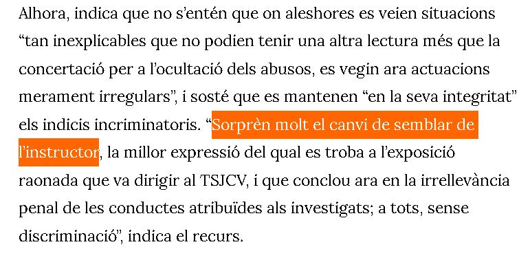 «Sorprende mucho el cambio de parecer del instructor» = «Sorprèn molt el canvi de semblar de l’instructor» @VilaWeb vilaweb.cat/noticies/victi…