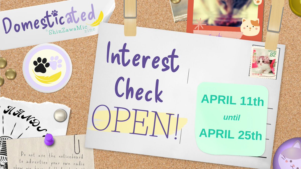 We're proud to announce that the interest check for the ShinZawaMic zine, Domesticated, is officially open! It's running from April 11th to April 25th, so don't forget to let us know what you'd like to see in the zine! forms.gle/1Eu1QhaBLDUi5y…