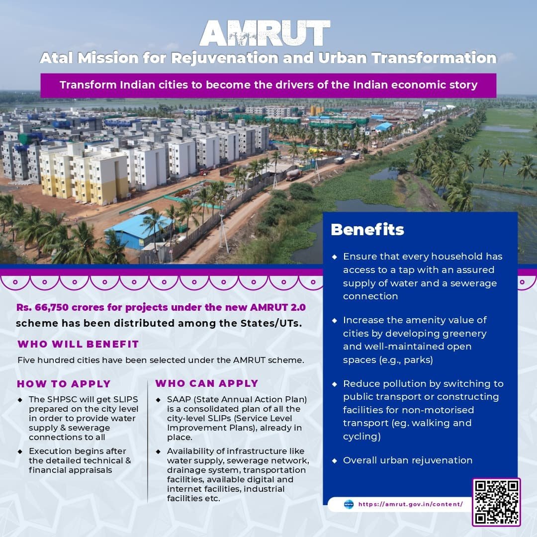 Atal Mission for Rejuvenation and Urban Transformation(AMRUT)