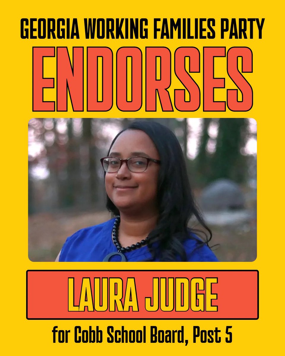 I’m thrilled to announce that @wfpgeorgia has officially endorsed my campaign for the Cobb County School Board! This endorsement is a testament to our shared commitment to ensuring every child has access to a high-quality education and that our schools work for all families.