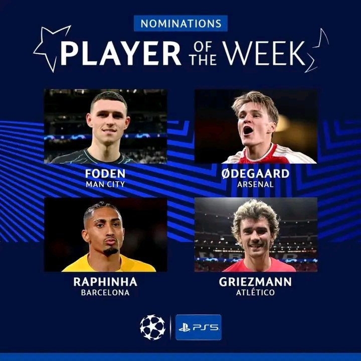 Who should win Champions League Player of the Week?