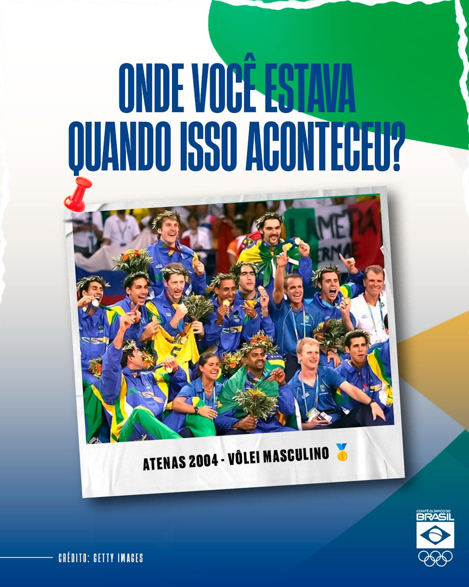 O ano era 2004. Brasil e Itália se enfrentavam na grande final do vôlei masculino dos Jogos Olímpicos, em Atenas 🇬🇷 E você, lembra desse dia? Onde você estava quando isso aconteceu? Conta aí! 💚💛