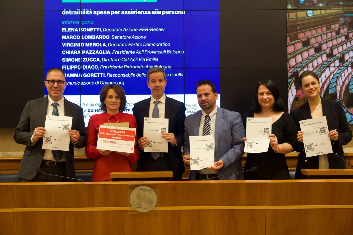 Oggi in Senato si è tenuta la conferenza stampa sulla raccolta firme promossa dalle Acli di Bologna con Change.org sulla detraibilità delle spese di assistenza alla persona e l’equiparazione alle spese sanitarie.

➡️ per-italia.it/news/conferenz…