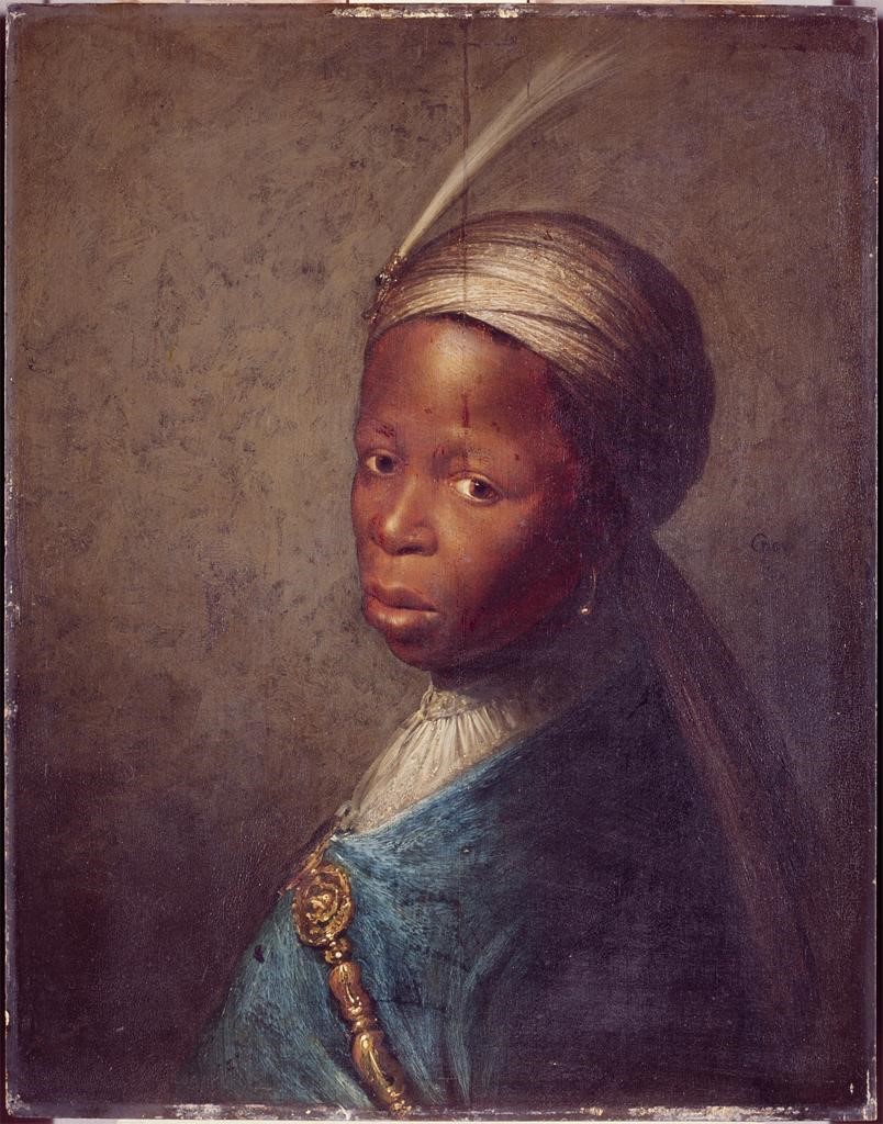 African youth wearing a turban. Early work by Gerrit Dou, who was born on this day (more or less), in 1613.