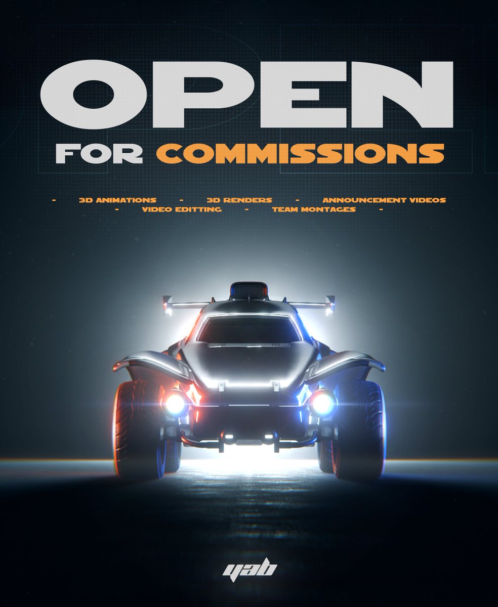 Open for Commissions. DM me for… - 3D animation videos -Content editing -Montage work -Announcement videos -Animation and MFX - Rocket league related stuff ( decals / renders / socials ) Portfolio : behance.net/younessblk
