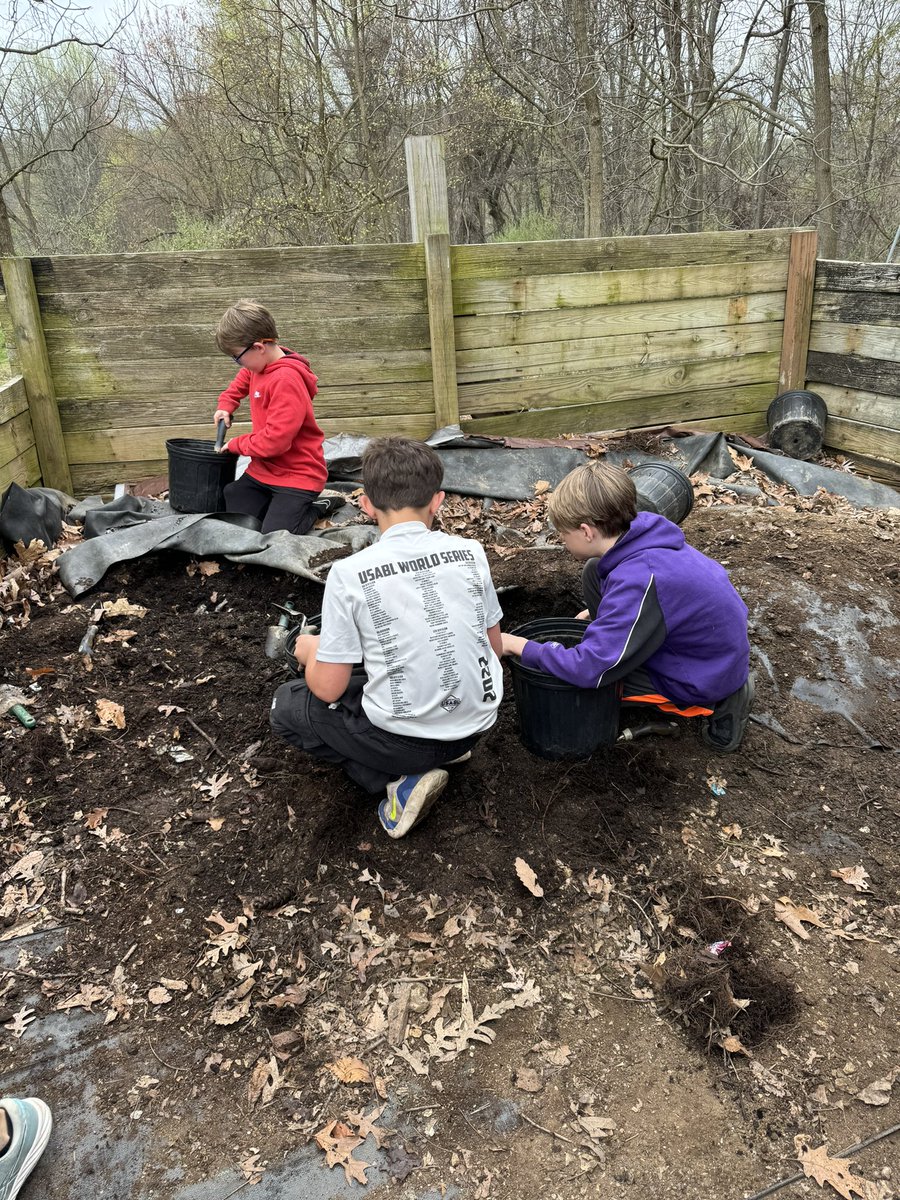 We potted native plants, chokeberry, red oiser dogwood and spice bushes! #ODSchangetheworld