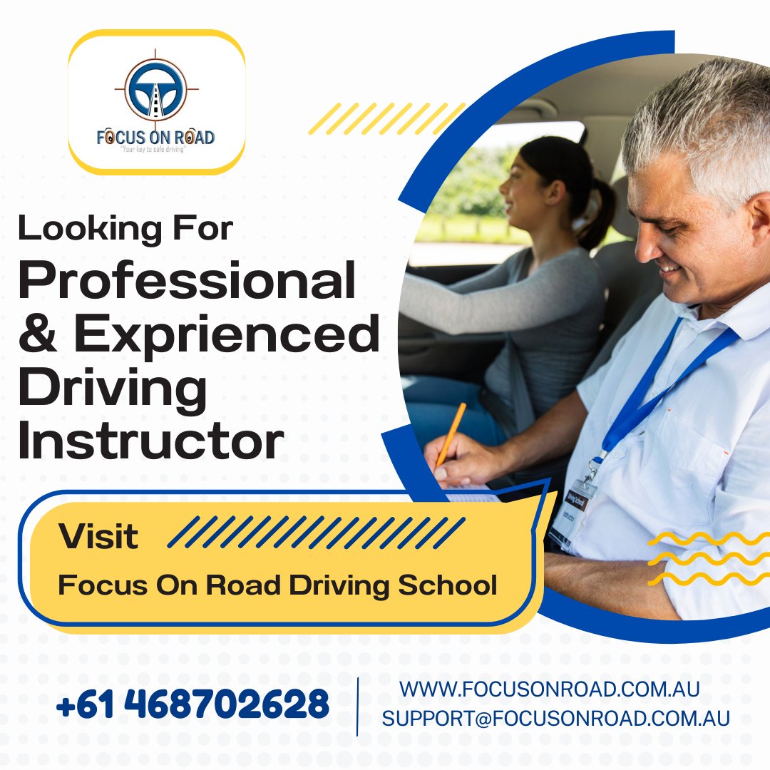 Transform into a skilled driver under the guidance of our experienced instructors
.
Focus On Road Driving School
Book Now : focusonroad.com.au
Contact Now : 0468 702 628

#focusonroad #focusonroaddrivingschool #drivinglessons #drivingschool #drivinginstructor #bestinstructor
