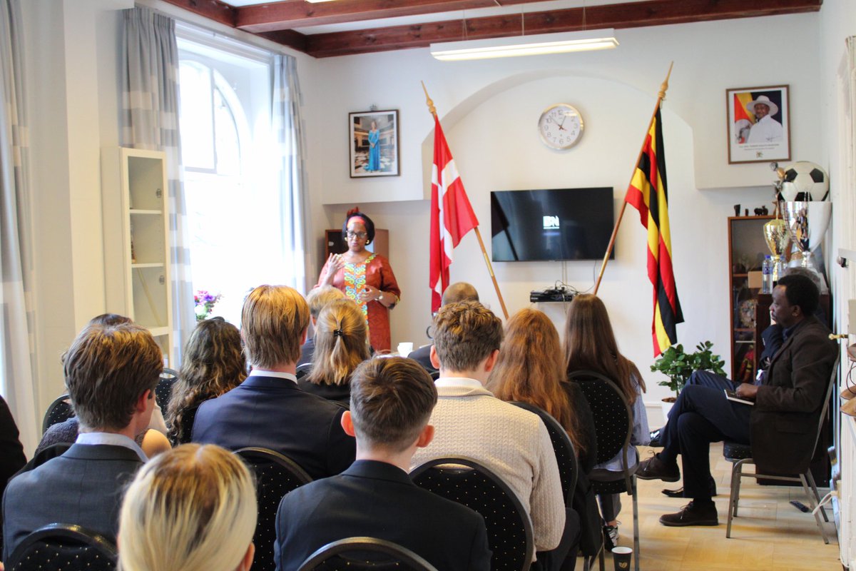 Today 11th April 2024, H.E. Margaret
M.Otteskov, Ambassador of Uganda to
the Nordics and Baltic States hosted an
informal breakfast meeting for 25
Students from the Danish Center for
Science and Commercial
Diplomacy( CSCD).