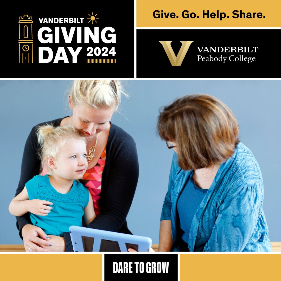 We are halfway through Giving Day and we are grateful for the support you have shown Peabody College so far. Your generosity fuels our groundbreaking research in special education, education policy, and early childhood development, among others. Join in: tinyurl.com/5n8mape6