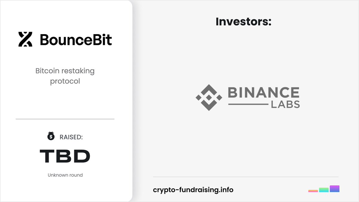 Bitcoin restaking protocol @bounce_bit received funding from @BinanceLabs. Amount is not disclosed. crypto-fundraising.info/projects/bounc…