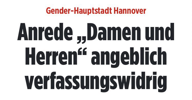 Es wird immer irrer

„Damen & Herren“ mutmaßlich verfassungswidrig?

Gegen Gendergaga & politisch soziale Geschlechterkonstrukte
#nurnochAfD 💙🚜🕊
weil es gut für Deutschland ist 🇩🇪