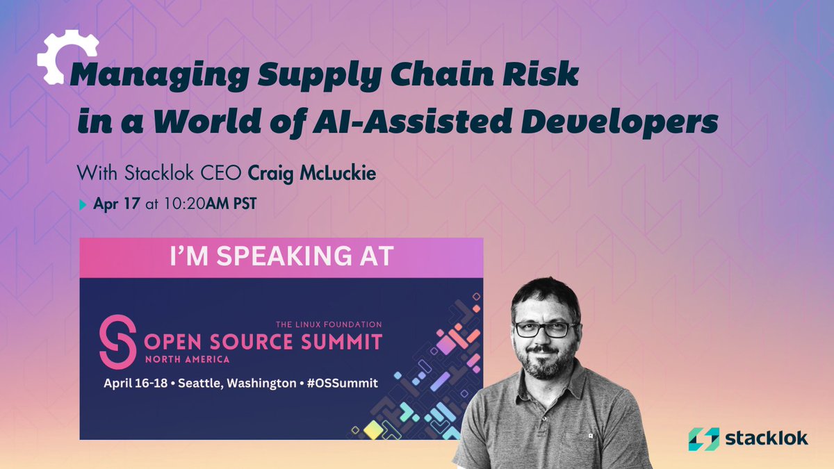 StackLokHQ's tweet image. Get ready, Open Source Summit North America attendees! Don&apos;t miss Craig McLuckie&apos;s keynote speech on the 17th at 10:20 AM PST! See details and add it to your schedule here: hubs.la/Q02sBzml0
#SoftwareSupplyChain #OpenSourceSecurity #Sigstore #OpenSource #DeveloperCommunity