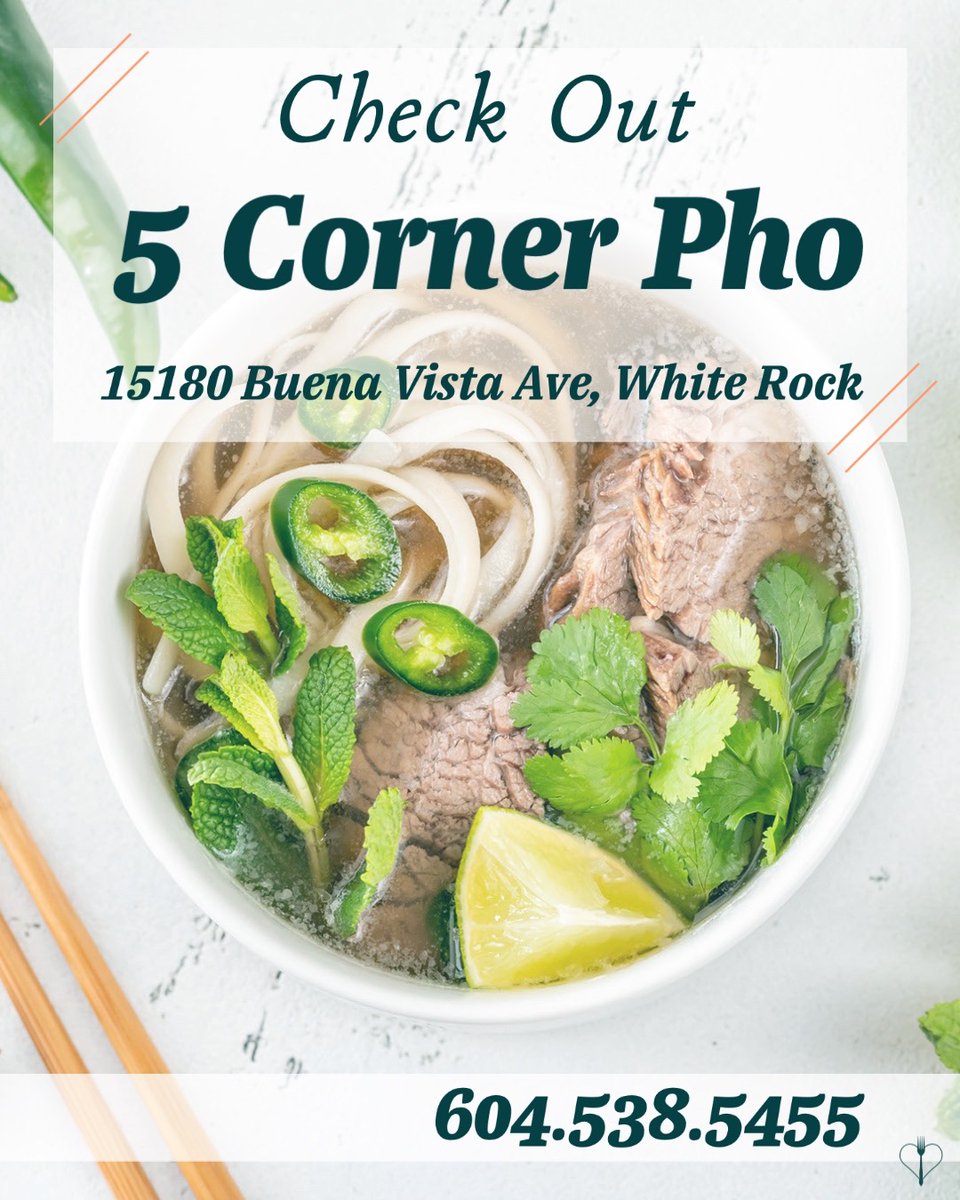 White Rock try some delicious food at 5 Corner Pho. 
@5cornerpho

#5cornerpho #ibdmedia #pho #whiterockeats #whiterockbc #whiterock #southsurreyeats #southsurreybc #southsurrey #yummy #delicious #greatfood #yummypho #goodfood