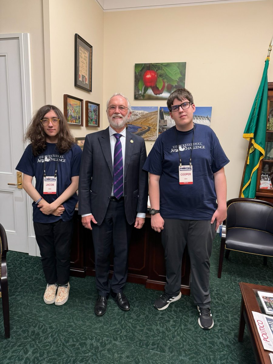 Congratulations to our 2024 @CongressionalAC winners, Jacob and Cooper! Their app, Human.exe, truly showcases the next generation of students' passion for STEM projects. Great job, Jacob and Cooper, you have represented #WA04 well.