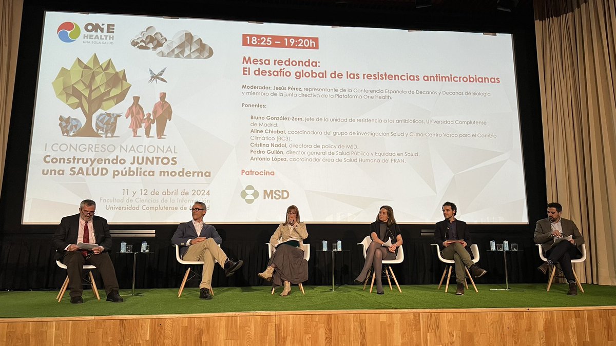 Plataforma One Health (@plat_onehealth) on Twitter photo Finaliza la 3ª mesa redonda “El desafío global de las resistencias antimicrobianas” del I #CongresoOneHealth moderada por Jesús Pérez Gil <a href="/birloque/">Jesus Perez Gil</a> en la que han participado <a href="/_bgzorn_/">Bruno Gonzalez Zorn</a>, Aline Chiabai <a href="/BC3Research/">BC3 - Basque Centre for Climate Change</a>, Cristina Nadal <a href="/MSDEspana/">MSD España</a>, @pgullon y <a href="/ALpz_Navas/">Antonio López Navas</a> Finaliza la 3ª mesa redonda “El desafío global de las resistencias antimicrobianas” del I #CongresoOneHealth moderada por Jesús Pérez Gil <a href="/birloque/">Jesus Perez Gil</a> en la que han participado <a href="/_bgzorn_/">Bruno Gonzalez Zorn</a>, Aline Chiabai <a href="/BC3Research/">BC3 - Basque Centre for Climate Change</a>, Cristina Nadal <a href="/MSDEspana/">MSD España</a>, @pgullon y <a href="/ALpz_Navas/">Antonio López Navas</a>