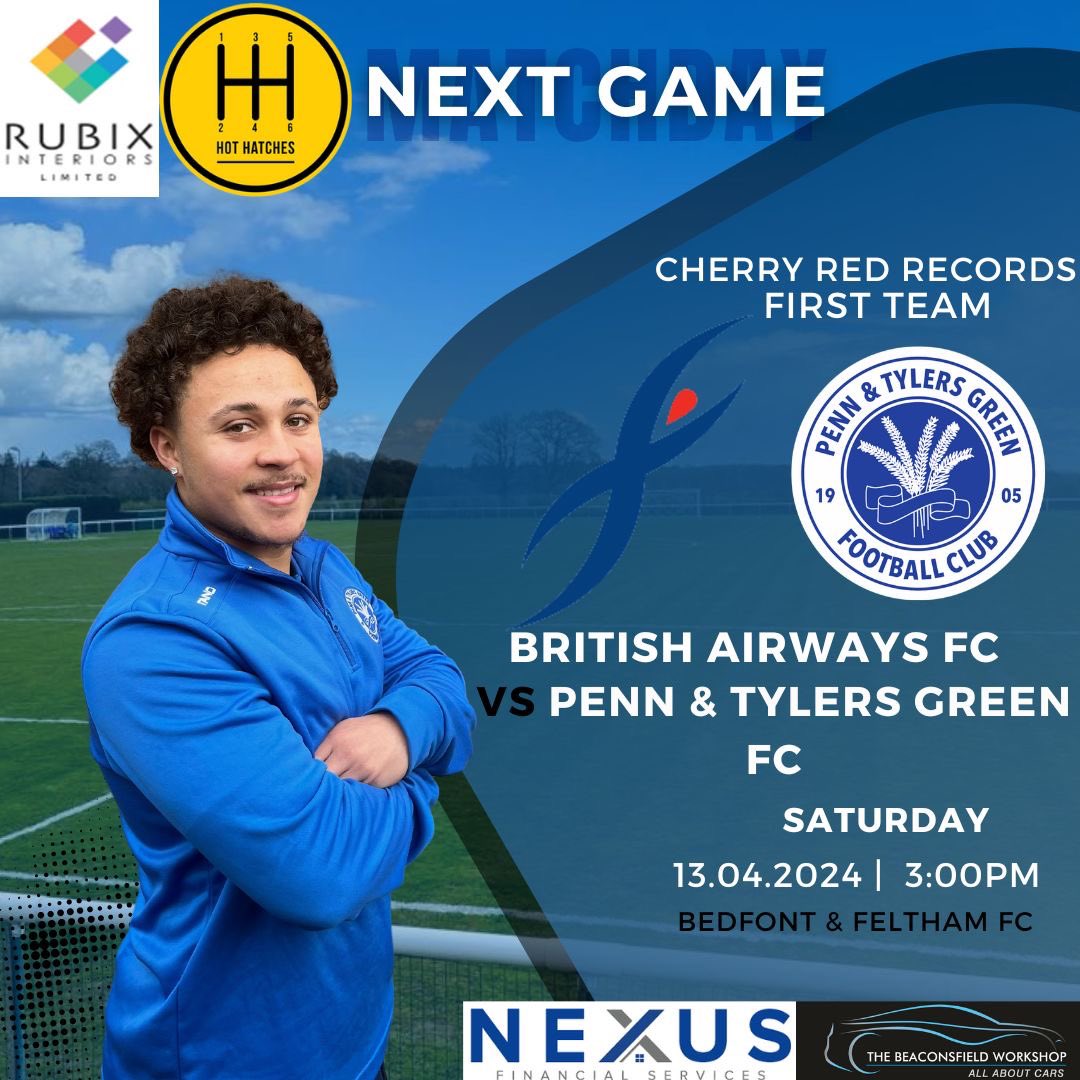 This Saturday our first team take on British Airways FC, away for a 3:00pm KO ⚽️💙 #wearepenn #pennandtylersgreenfc