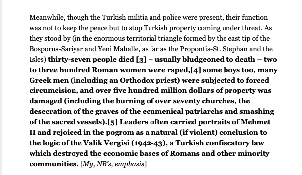 @peter_sarris I suppose Thessaloniki wouldn't be the city with most Byzantine churches today if Constantinople hadn't suffered in 1955 the burning of more than 70 churches. Here a pic from @byzantinepower article 1955 the 2nd Fall of Constantinople giving an account of the pogrom