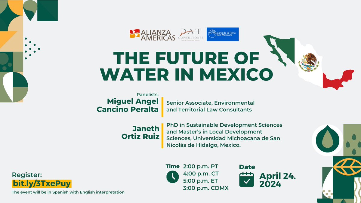 🚰💧#Water scarcity in #Mexico requires urgent attention. What is happening? What measures should the current administration be taking to address the problem? Hear an in-depth analysis from experts in the field during our upcoming webinar: bit.ly/3TxePuy