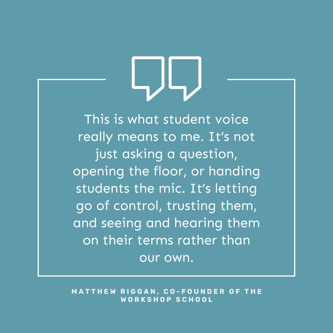 What does student voice mean to you? @RigganMatthew, co-founder of the @WorkshopSchool in Philadelphia gives us a glimpse into what real #LearnerAgency looks like in this article from @NextGenLC: bit.ly/4aSS5w7 #stuvoice #PBL #rethinhighschool #Education