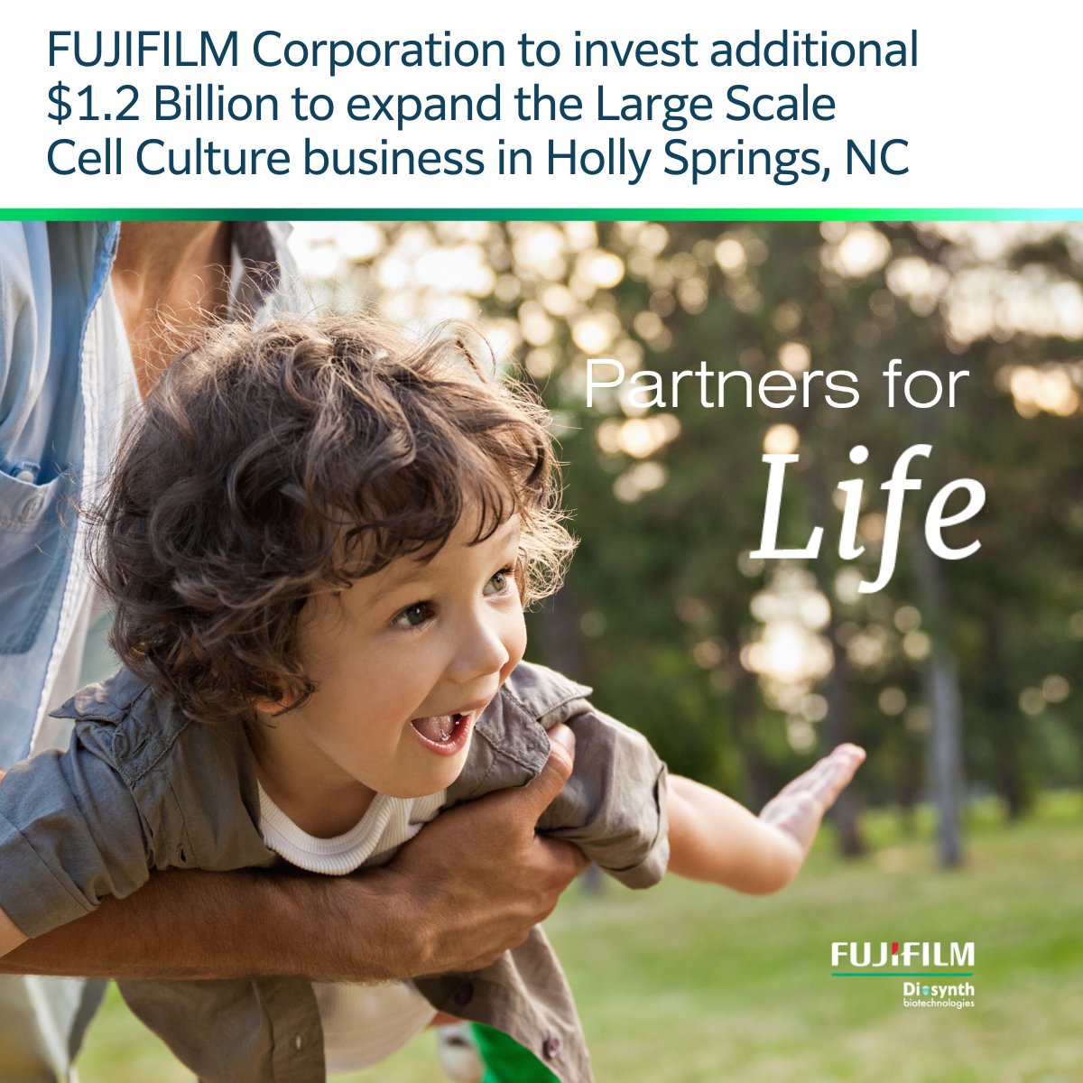 FUJIFILM Corporation to invest additional $1.2 Billion to expand the Large Scale Cell Culture business in Holly Springs, NC. This investment aims to create 680 new highly skilled local jobs by 2031. Read More: