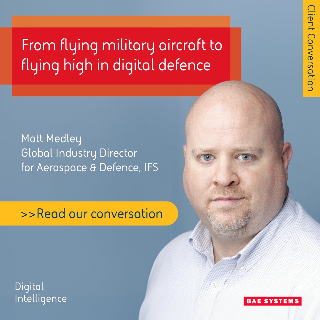 Digital asset management in #Defence is continuing to evolve. In our latest Client Conversation, Matt Medley, MBA, PMP, @ifs discusses the challenges of managing critical Defence assets and the key trends coming to the fore. Read it here: baes.co/K5pQ50Reo3Z

#RealTimeData