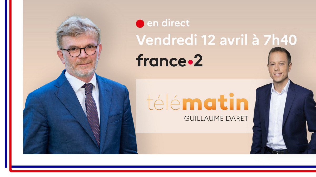 Je serai l’invité de @telematin demain matin pour répondre aux questions de @GuillaumeDaret. #Les4V Rendez-vous à 7h40 sur @infofrance2. → france.tv/france-2/direc…