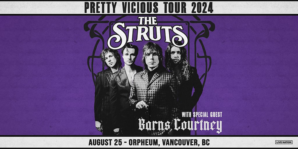 🆕.@TheStruts bring their Pretty Vicious Tour to the 🎭Orpheum. 🗓️August 25, 2024. Tickets on sale now! 🎟 bit.ly/3TW4SqV @livenationwest