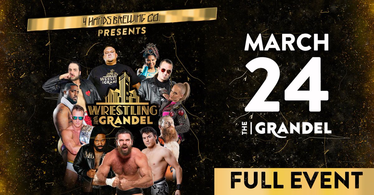 youtu.be/7f9yWx_U_nA?si… Premiering live on YouTube for FREE! Wrestling at the Grandel 2024 in its entirety. Check it out at 7 PM CDT.