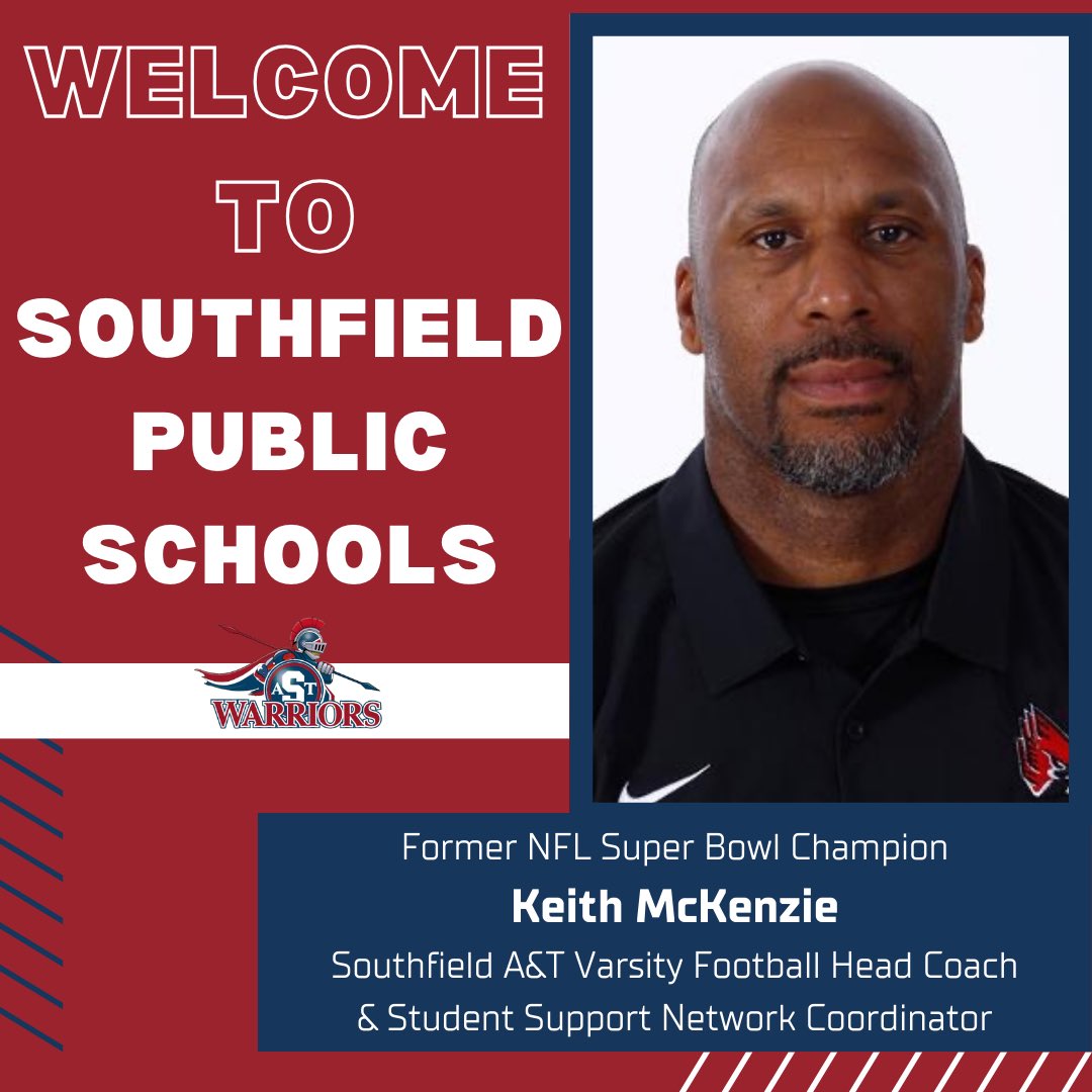 🌟 Big News, Southfield Community! 🌟 We are thrilled to announce Keith McKenzie, former NFL Super Bowl Champion, as our new Head Varsity Football Coach and Student Support Network Coordinator. 

#scholarspositionedforsuccess