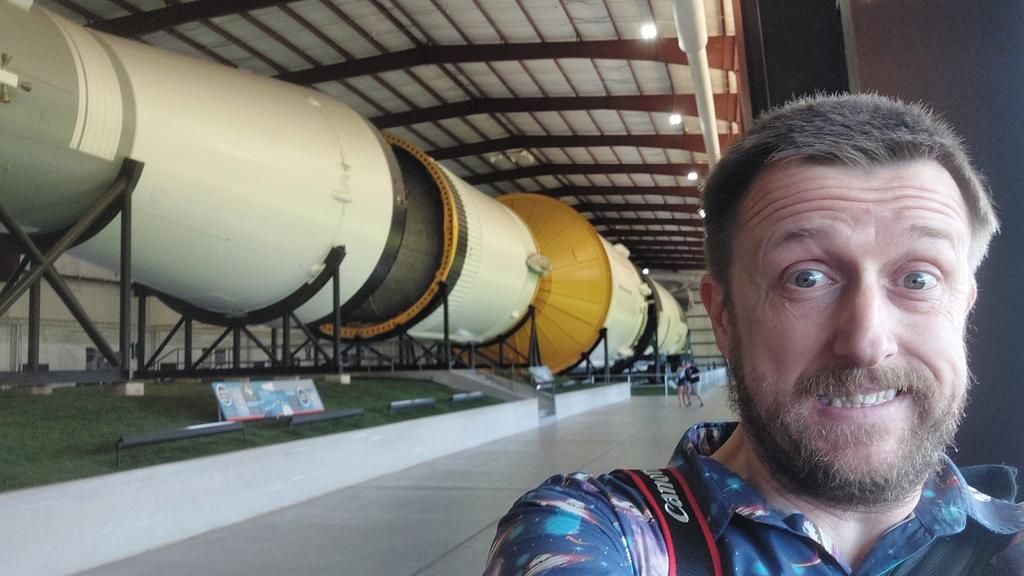 Holy crap it's cool here! We spent two hours looking at the Saturn V rocket and learning about the missions. Two days at @NASA_Johnson might not be long enough...