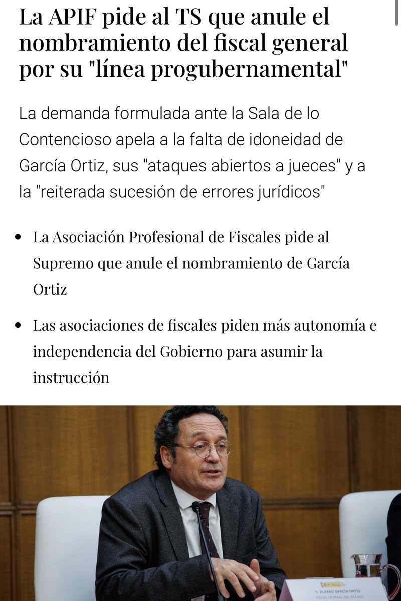 Tenemos a un Fiscal General al que no respalda ningún fiscal decente y los pocos que lo respaldan es porque han sido enchufados previamente por él en puestos de responsabilidad, para hacerle el trabajo sucio a Pedro Sánchez. El Supremo ya ha sentenciado que Álvaro Ortiz usó de…