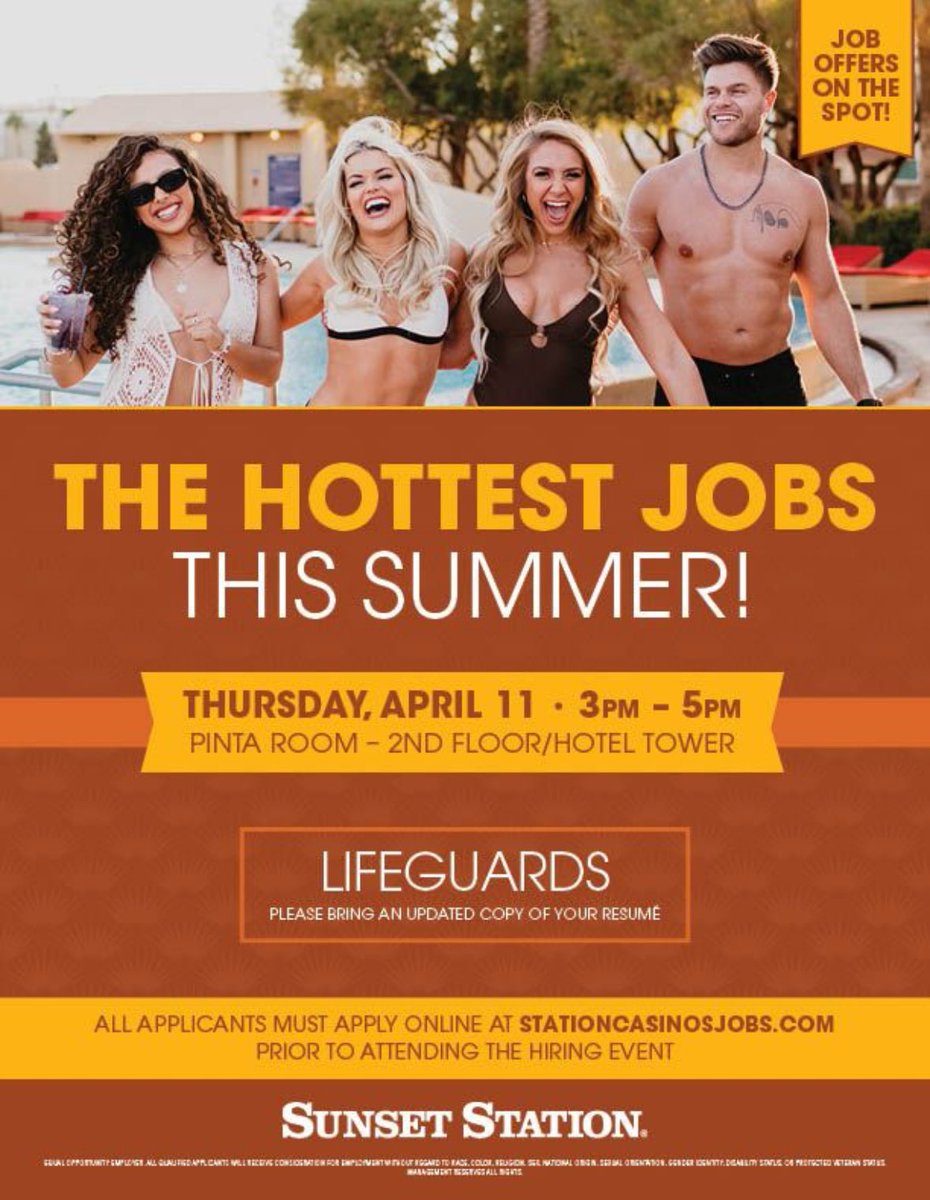 It wouldn’t be Vegas if one of your first jobs is not working poolside at your neighborhood casino & hotel pool. Join our team! 🏊‍♀️