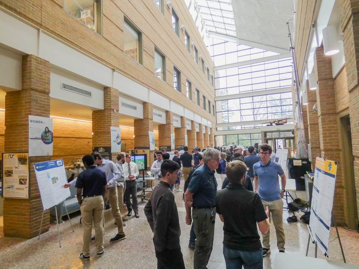 This morning, students from AE405 gathered in the FXB atrium for their end-of-semester poster session, presenting the work they had been doing throughout the semester!
