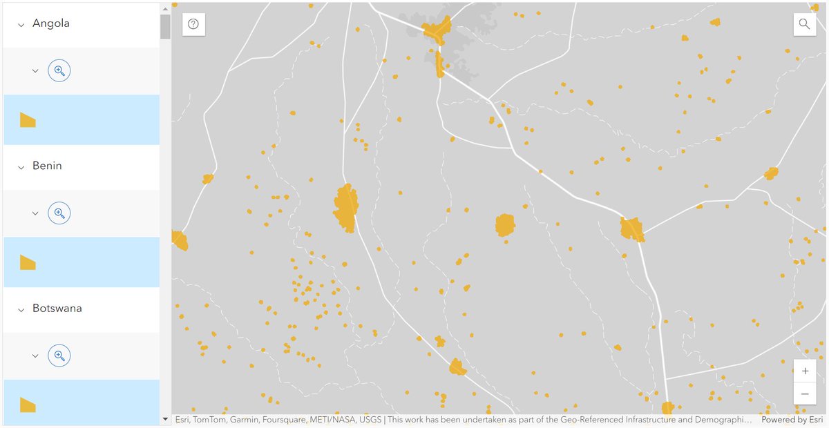 We created a new web app for @grid3global 's settlement extents version 2.0! 🏙️🛰️ Select a country to view #settlements detected by #satelliteimagery here 👉bit.ly/3xGZsZh #geospatial #remotesensing