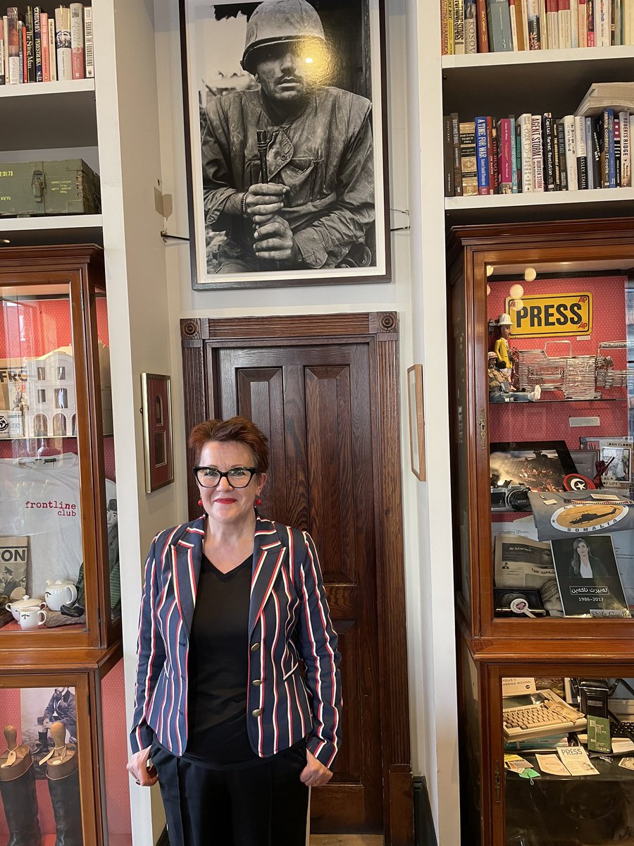 I’ve been a member of @frontlineclub since it launched and since I was @bbc . This photo of the US soldier in Vietnam by Don McCullin dominates the Clubroom. Which is why interviewing Don last weekend at #SherborneTravelWritingFestival (photo @Snapperlen ) was so special.