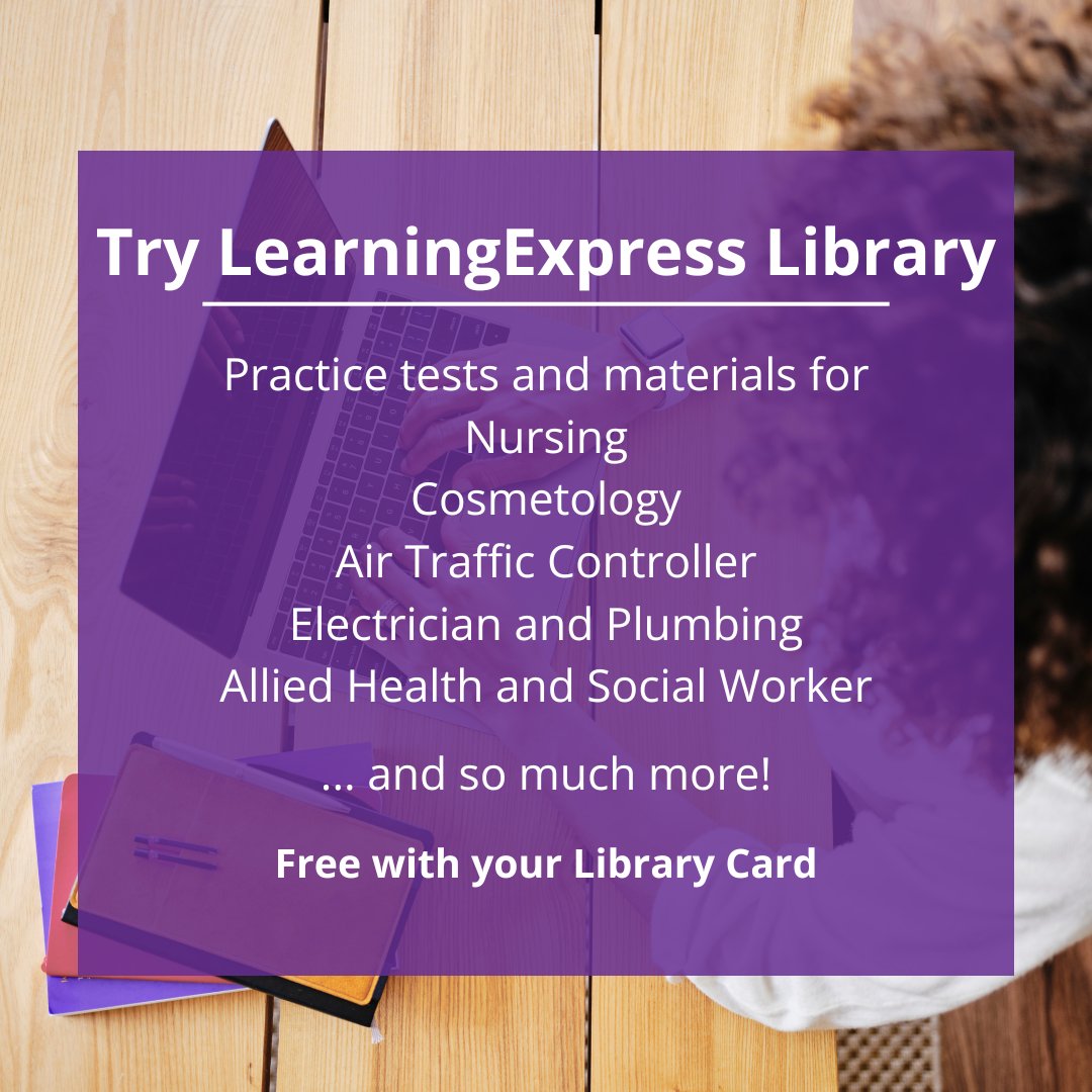 #DidYouKnow you can access free test prep and practice exams with your library card? Created for every type of learner, LearningExpress provides students and adults with online practice tests for common college and career exams. More here: denlib.org/learningexpress