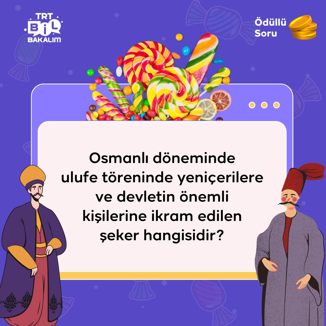 Şartları yerine getirerek doğru cevabı verdiysen mesaj kutunu kontrol etmeyi unutma. 📩 Doğru cevabı veren ilk 10 kişiden biri olursan 5000 altınlık ödülün sahibi olabilirsin! 🔔 Türkiye’nin ücretsiz ve reklamsız bilgi yarışması TRT Bil Bakalım seni bekliyor! 🇹🇷