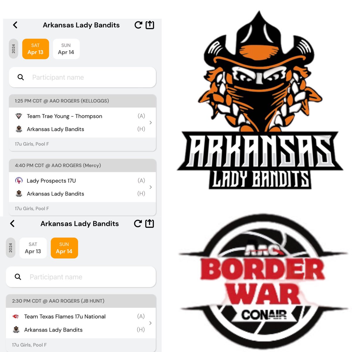 Updated schedule for <a href="/Borderwar1/">Borderwar Tourney</a>  lock us in 🧡🧡 got some talent.