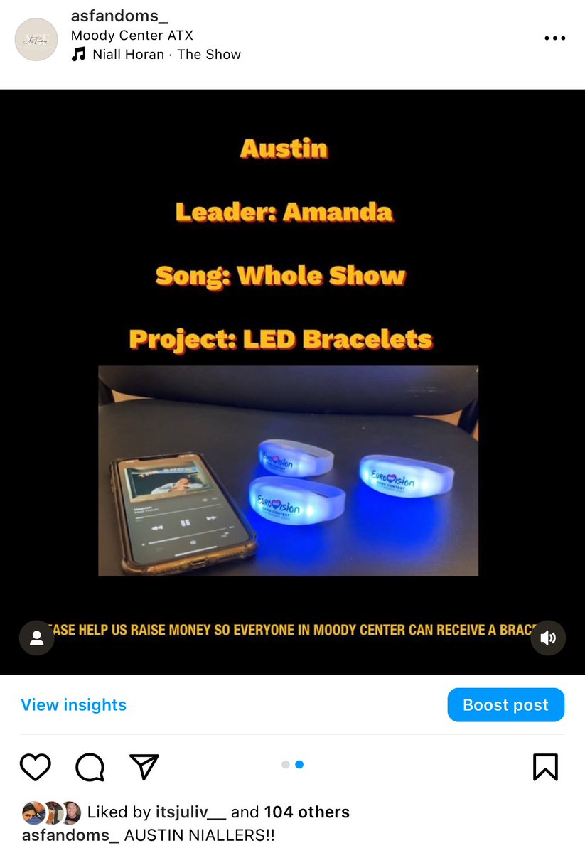 AUSTIN TEXAS NIALLERS!

WE ARE PLANNING TO HAVE LED BRACELETS FOR THE FINAL SHOW!

WE NEED HELP FUNDRAISING FOR THE BRACELETS! 
IF YOU WANT TO JOIN OUR GC COMMENT YOUR IG.