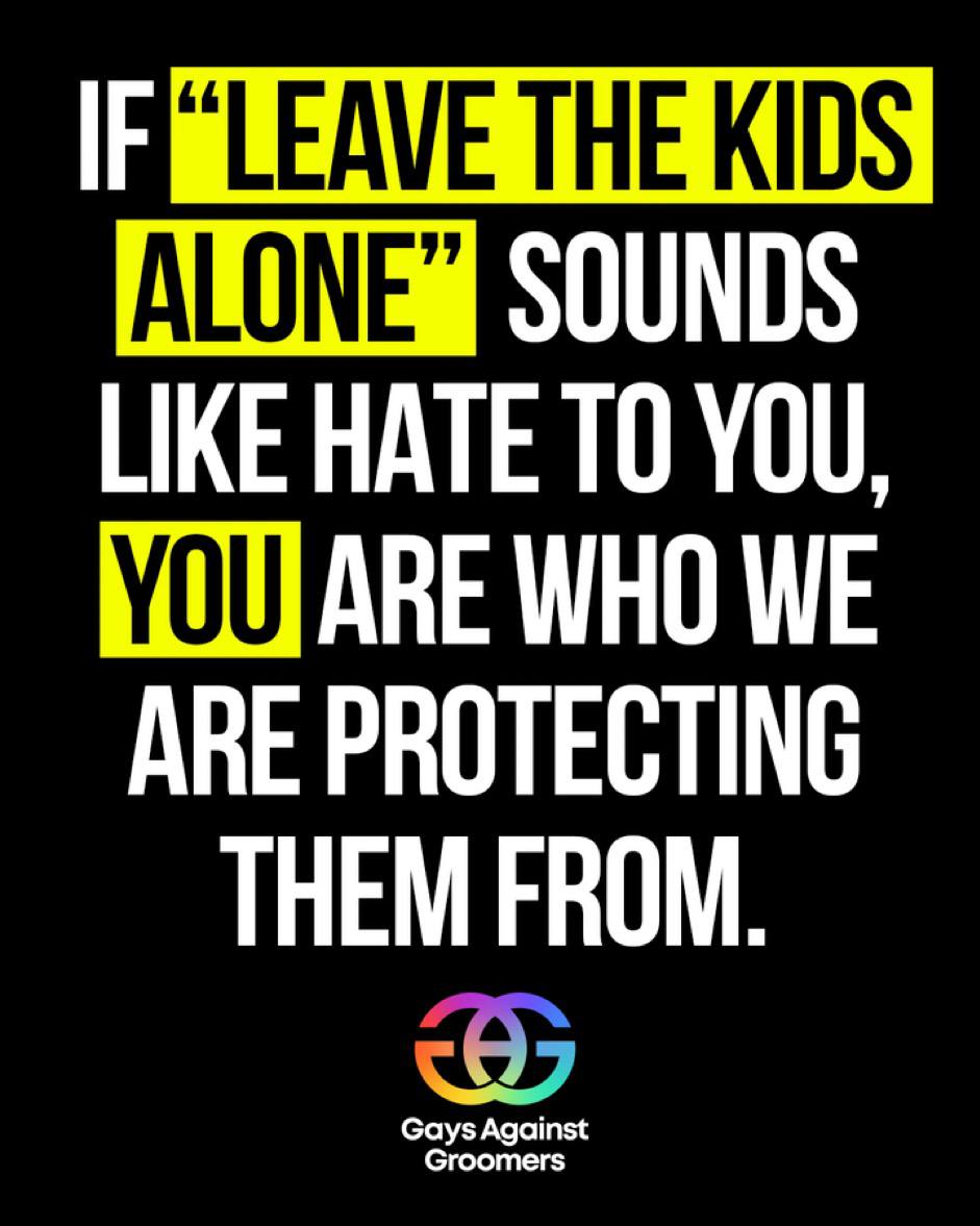 What rights don't LGB or T people have? G(r)00ming children is not a right. It's a crime! No amount of obnoxious antics from woke-a-doodles will stop our movement. Normal gay and trans adults are stepping up, speaking out, to stop this gender queer peverse cult targeting…